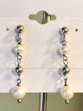 Sterling silver pearl dangle earrings