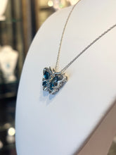 Load image into Gallery viewer, Sterling silver blue topaz butterfly pendant