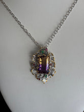 Load image into Gallery viewer, Sterling Silver Ametrine Statement Pendant With Emerald And Rubellite