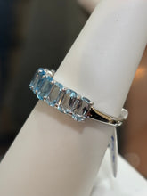 Load image into Gallery viewer, Sterling silver blue topaz gradient ring