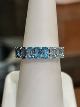 Load image into Gallery viewer, Sterling silver blue topaz gradient ring