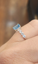 Load image into Gallery viewer, Sterling silver blue and white topaz ring