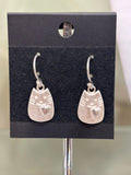 Sterling Silver Cute Kitty Cat Dangle Earrings