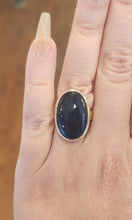 Load image into Gallery viewer, Sterling silver oval blue labradorite ring