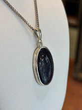 Load image into Gallery viewer, Sterling Silver Blue Goldstone Whale Tail Pendant