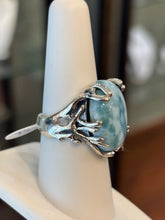 Load image into Gallery viewer, Sterling Silver Unique Handmade Larimar Cocktail Ring