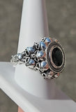 Sterling Silver Mens Skull Ring With Moldavite Size 10