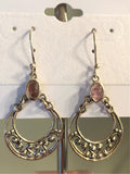 Sterling silver tourmaline filigree dangle earrings