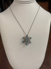Load image into Gallery viewer, Sterling silver blue topaz snowflake pendant
