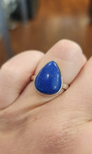 Load image into Gallery viewer, Sterling silver pear-shaped lapis ring