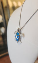 Load image into Gallery viewer, Sterling silver kyocera opal sea turtle pendant