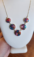 Load image into Gallery viewer, Sterling silver round oyster turquoise necklace