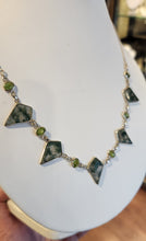 Load image into Gallery viewer, Sterling silver necklace with moss agate and peridot