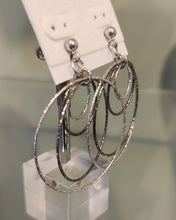 Load image into Gallery viewer, Sterling silver two-toned hoops dangle earrings