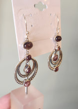 Load image into Gallery viewer, Sterling silver pink tourmaline dangle earrings