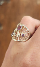 Load image into Gallery viewer, Sterling silver amethyst filigree ring