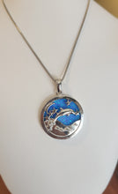 Load image into Gallery viewer, Sterling silver dolphin star pendant with kyocera opal