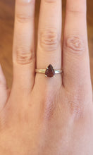 Load image into Gallery viewer, Sterling silver pear-shaped faceted pink tourmaline ring