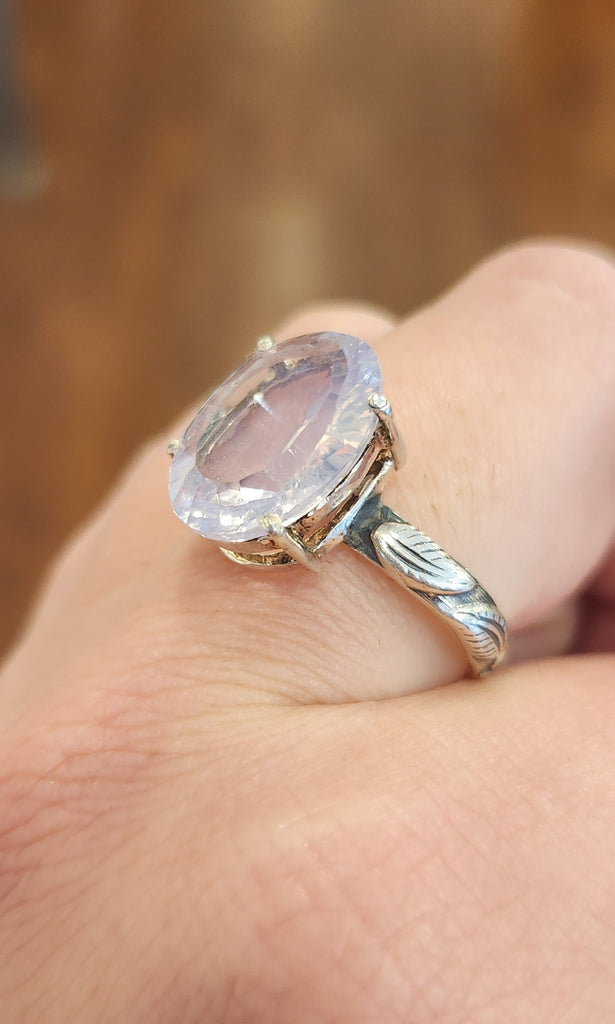 Sterling silver lavender quartz ring