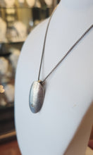 Load image into Gallery viewer, Sterling silver textured oval slide pendant with prasiolite