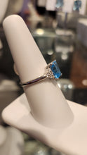 Load image into Gallery viewer, Sterling silver emerald-cut blue topaz ring