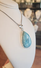Load image into Gallery viewer, Sterling silver pear-shaped larimar pendant