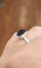 Load image into Gallery viewer, Sterling silver rose-cut amethyst ring