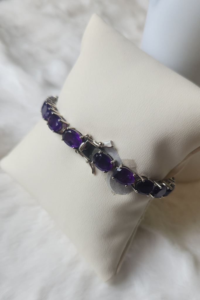 Sterling silver amethyst tennis bracelet