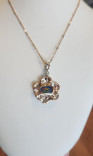 Load image into Gallery viewer, Sterling silver australian opal pendant with pink tourmaline