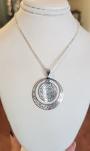 Load image into Gallery viewer, Sterling silver textured round disk pendant