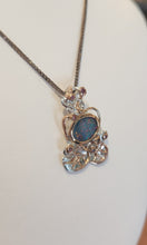 Load image into Gallery viewer, Sterling silver australian opal pendant with tourmaline