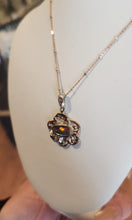 Load image into Gallery viewer, Sterling silver australian opal pendant with pink tourmaline