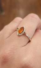 Load image into Gallery viewer, Sterling silver marquis-shaped fire opal ring