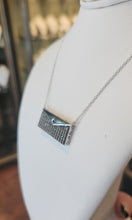 Load image into Gallery viewer, Sterling silver purse necklace with amethyst and cz