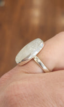 Load image into Gallery viewer, Sterling silver oval rainbow moonstone ring