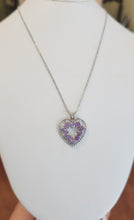 Load image into Gallery viewer, Sterling silver amethyst heart pendant