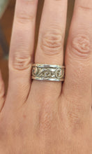 Load image into Gallery viewer, Sterling silver hand-engraved scroll work ring band