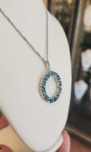 Load image into Gallery viewer, Sterling silver blue topaz circle pendant