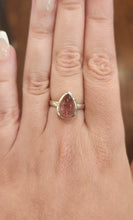 Load image into Gallery viewer, Sterling silver pear-shaped pink tourmaline ring