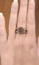 Load image into Gallery viewer, Sterling silver round citrine cabochon ring