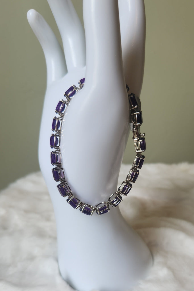 Sterling silver amethyst tennis bracelet