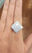 Load image into Gallery viewer, Sterling silver rose-cut blue lace agate ring