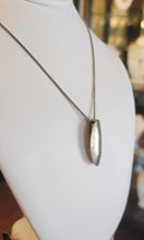 Load image into Gallery viewer, Sterling silver textured oval slide pendant with prasiolite