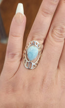 Load image into Gallery viewer, Sterling silver larimar saddle ring