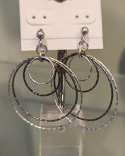 Load image into Gallery viewer, Sterling silver two-toned hoops dangle earrings
