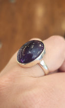Load image into Gallery viewer, Sterling silver deep purple amethyst cocktail ring