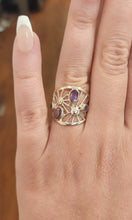 Load image into Gallery viewer, Sterling silver amethyst filigree ring