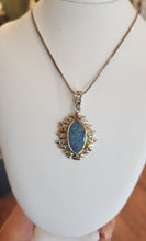 Load image into Gallery viewer, Sterling silver australian opal pendant with pink and green tourmaline