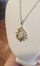 Load image into Gallery viewer, Sterling silver australian opal pendant with green tourmaline