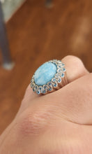 Load image into Gallery viewer, Sterling silver larimar ring with blue topaz